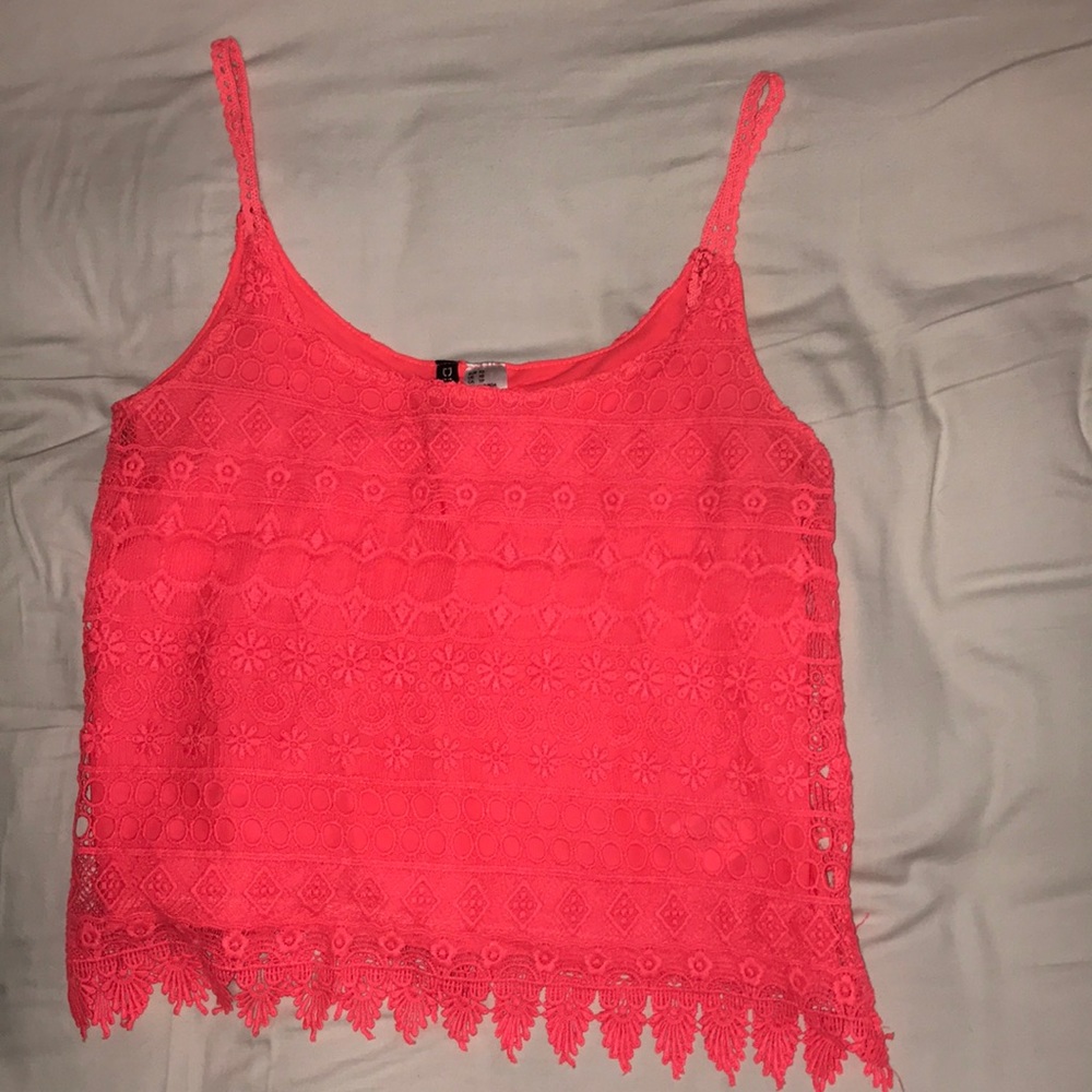 Vibrant coral pink tank top
